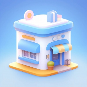 Midjourney 生成粘土风格，3D UI商店图标